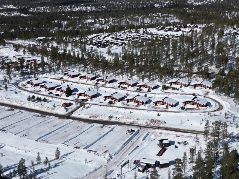 Stugby 1 i Hundfjället från luften